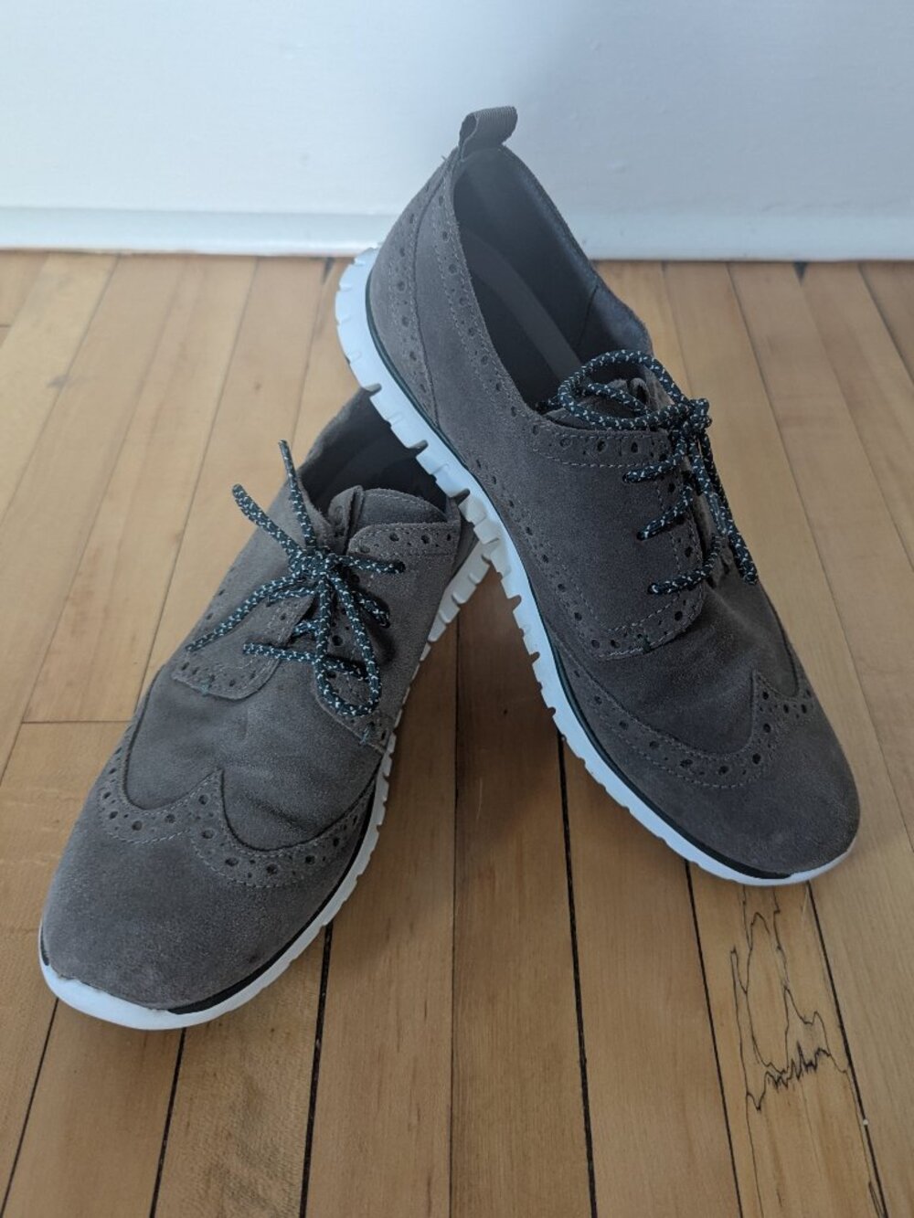 Cole Haan Zerogrand Dark Gray Suede Oxford Sneakers